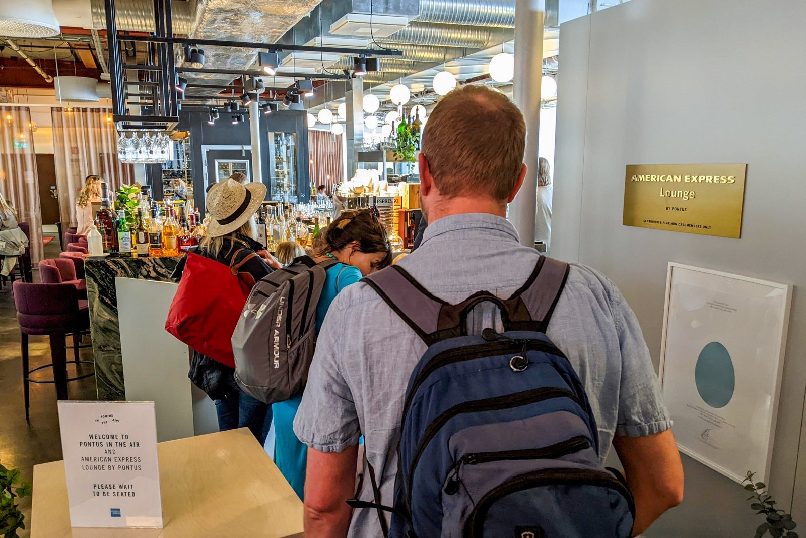 Pontus in the Air American Express lounge wait