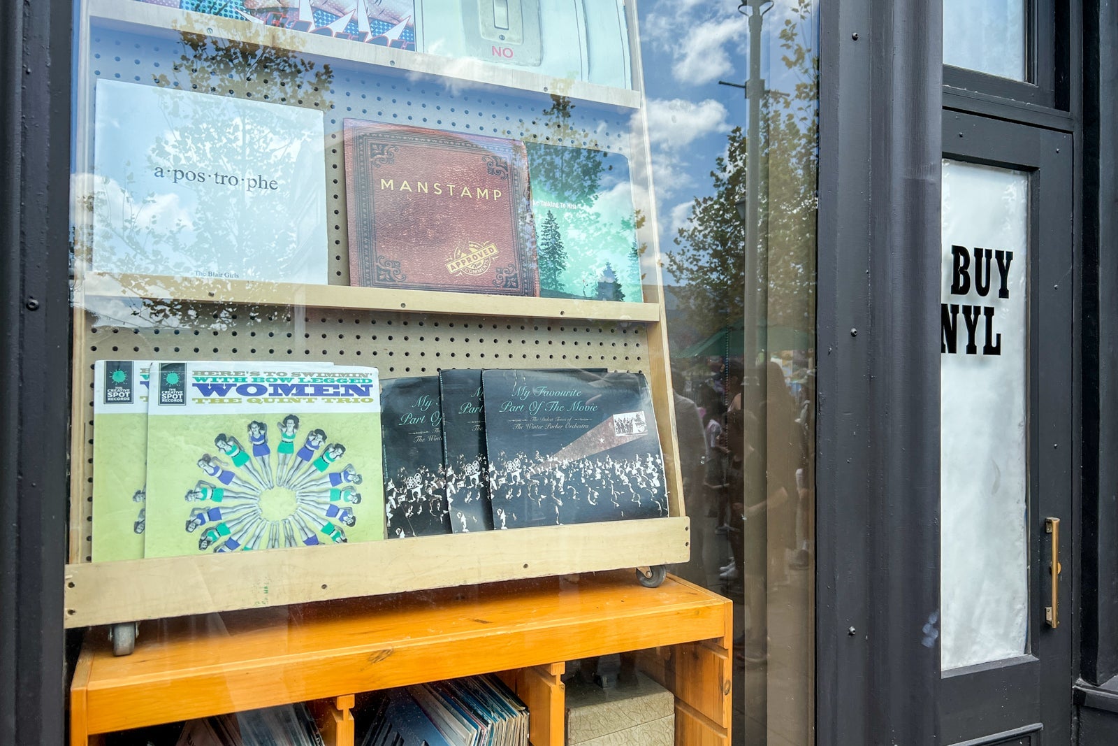 Record store window display