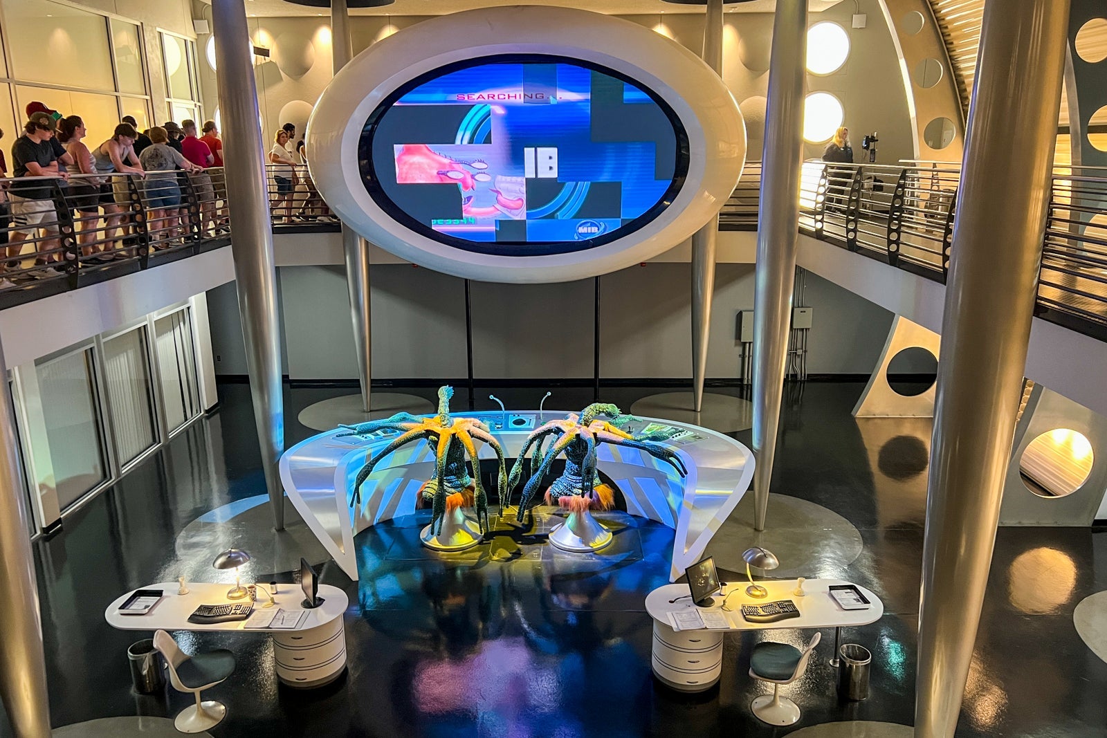 View of queue area at Men In Black Alien Attack ride at Universal Orlando
