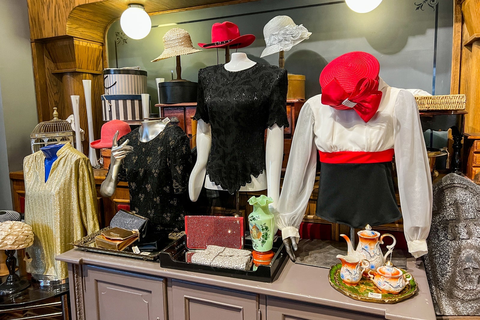 Clothing on mannequins
