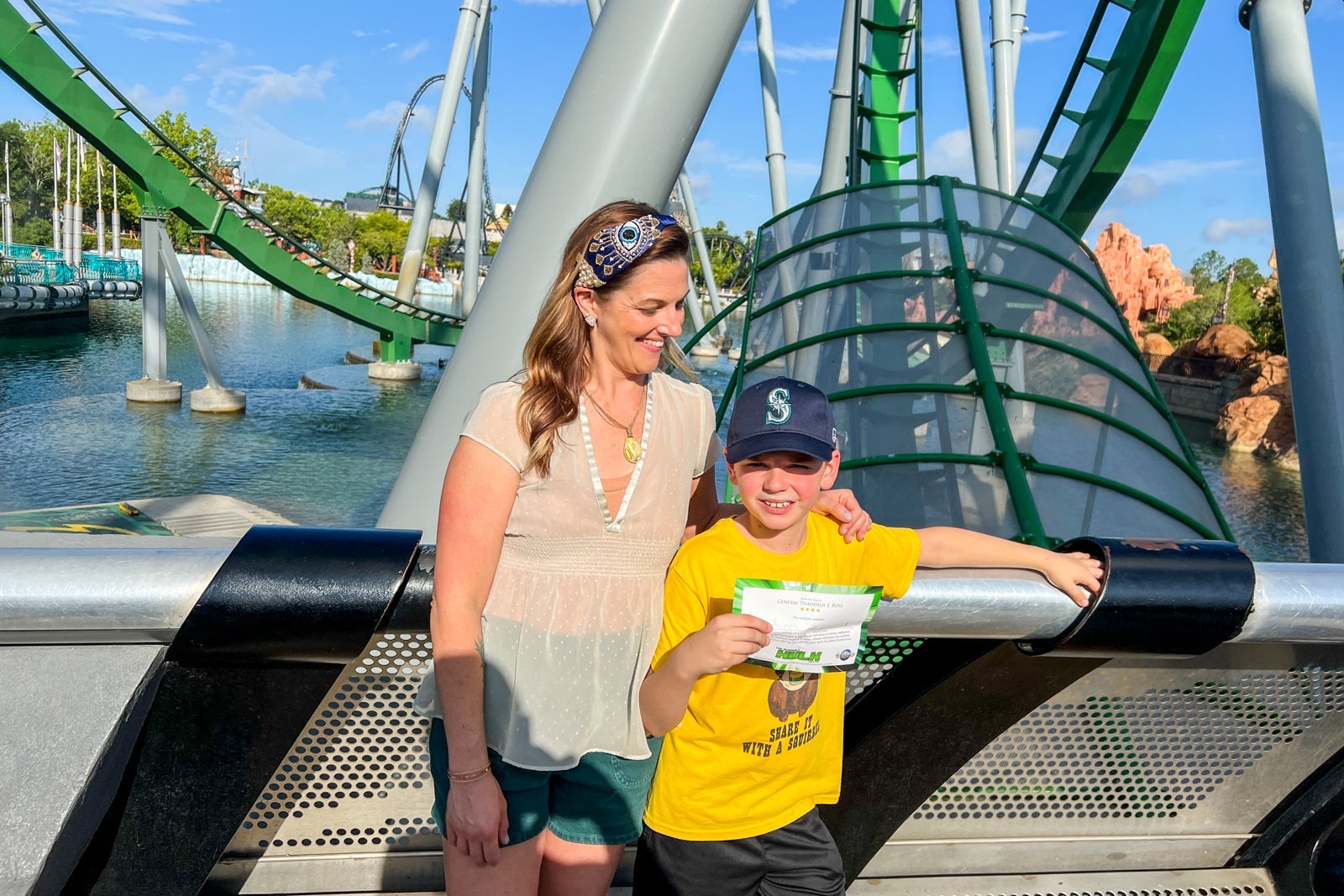Mom and son at Universal Orlando