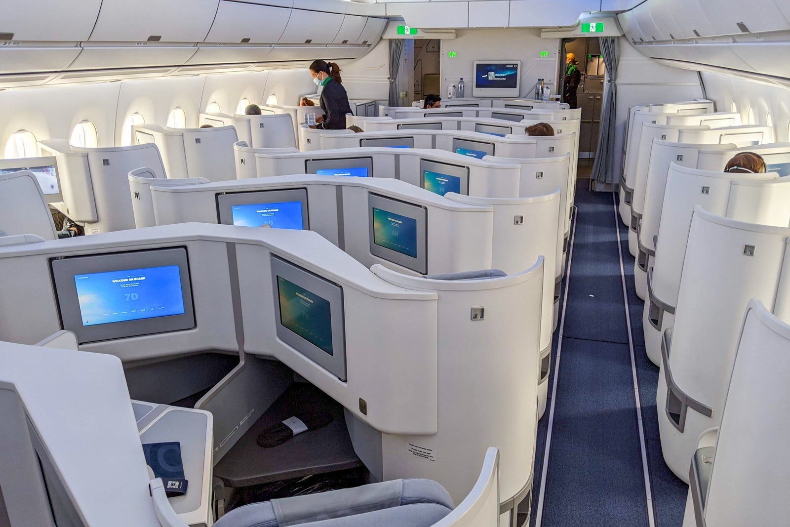 Finnair business class cabin