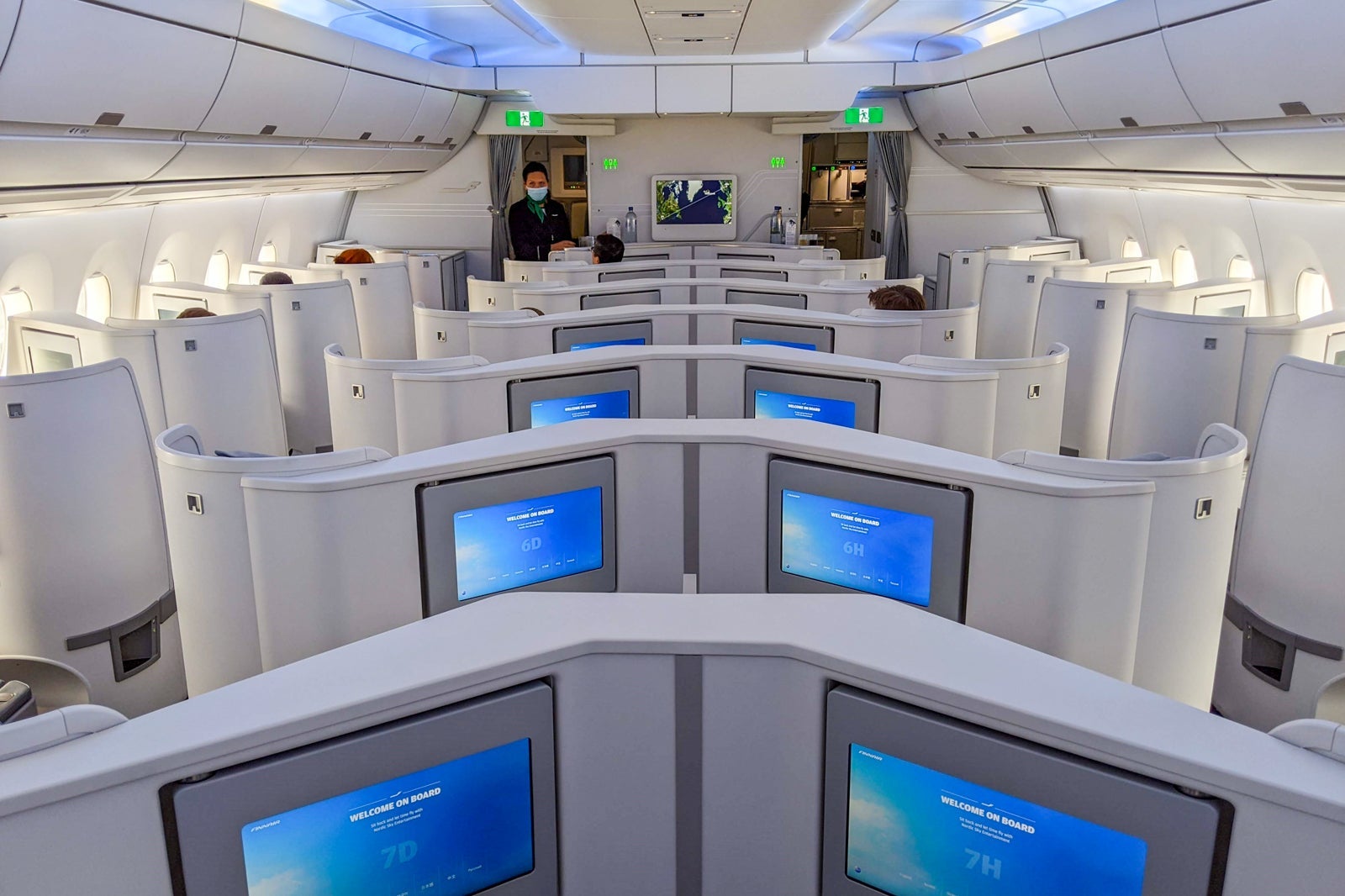 Finnair business class cabin