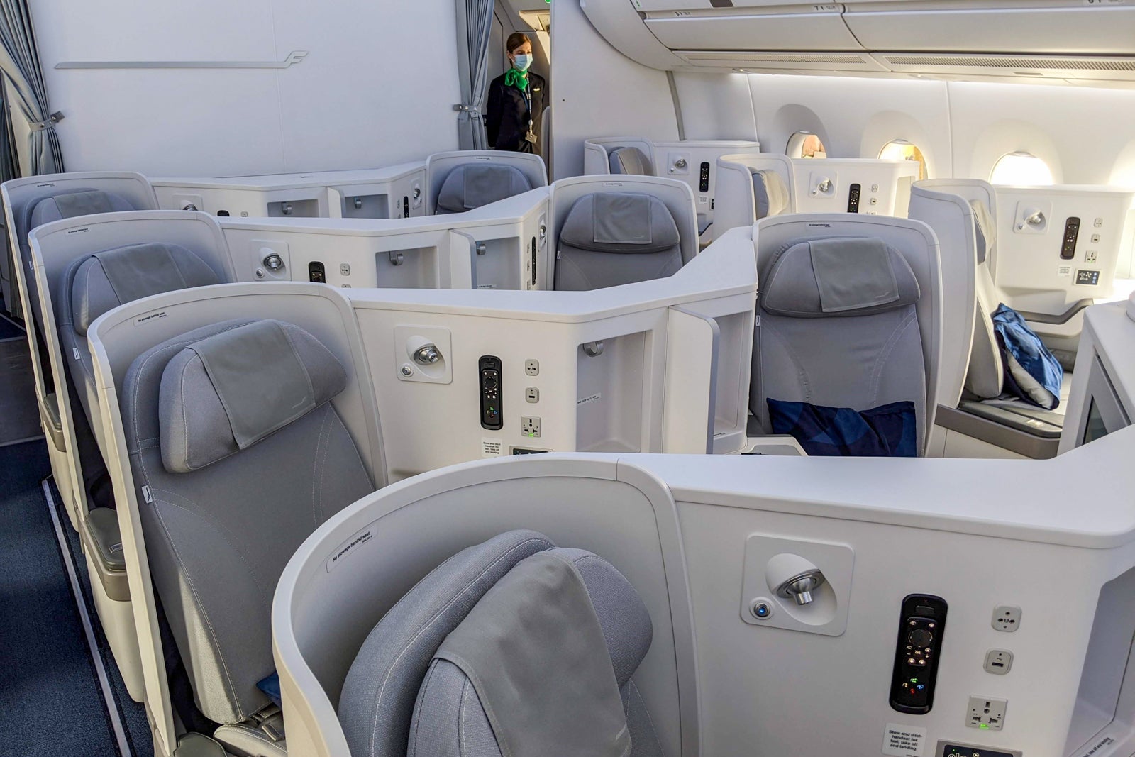Finnair business class cabin