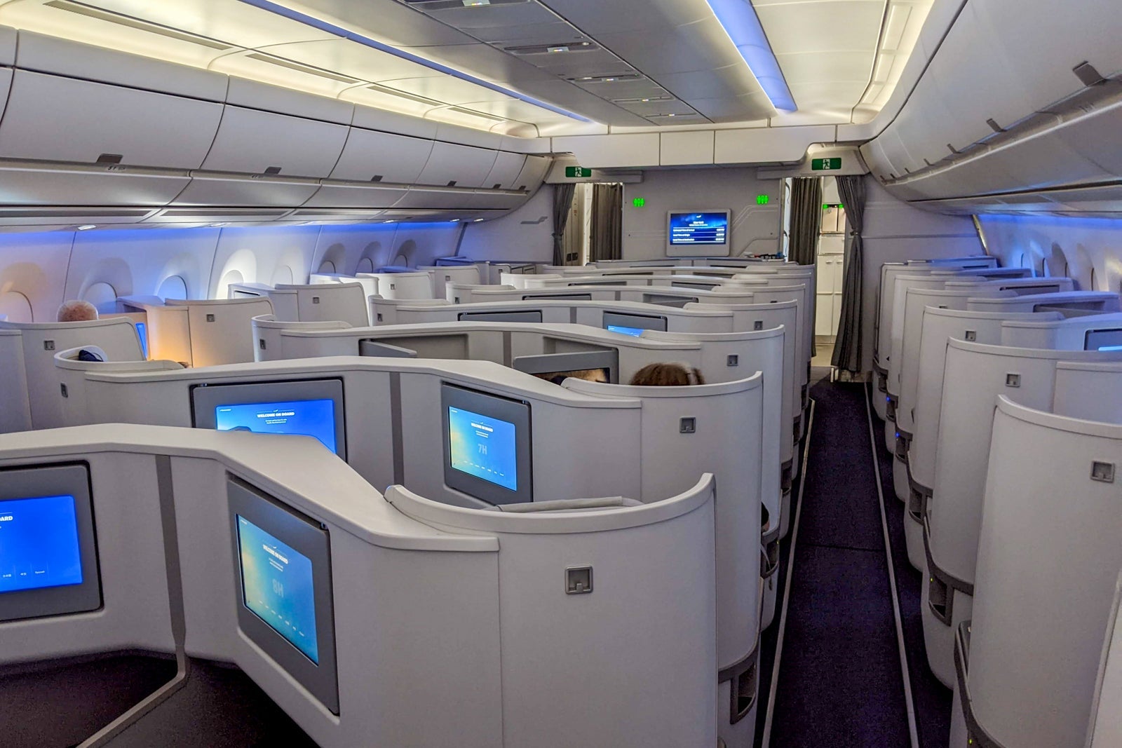 Finnair business class cabin