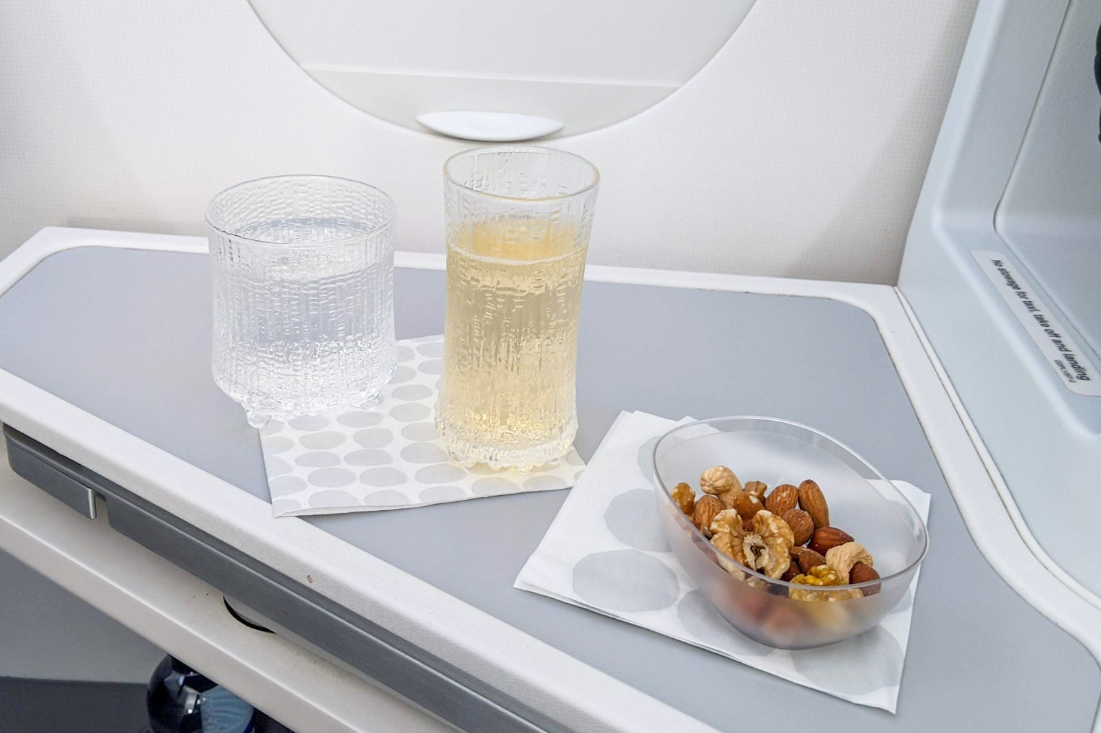 Drinks after departure on Finnair business
