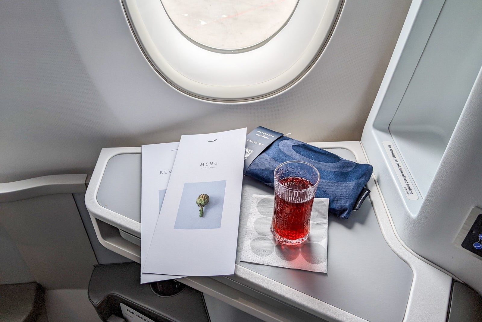 Pre-departure drink on Finnair