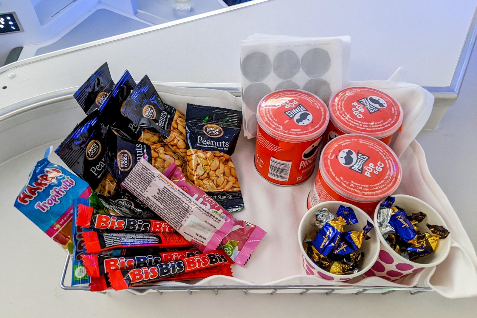 Snack basket in Finnair business class