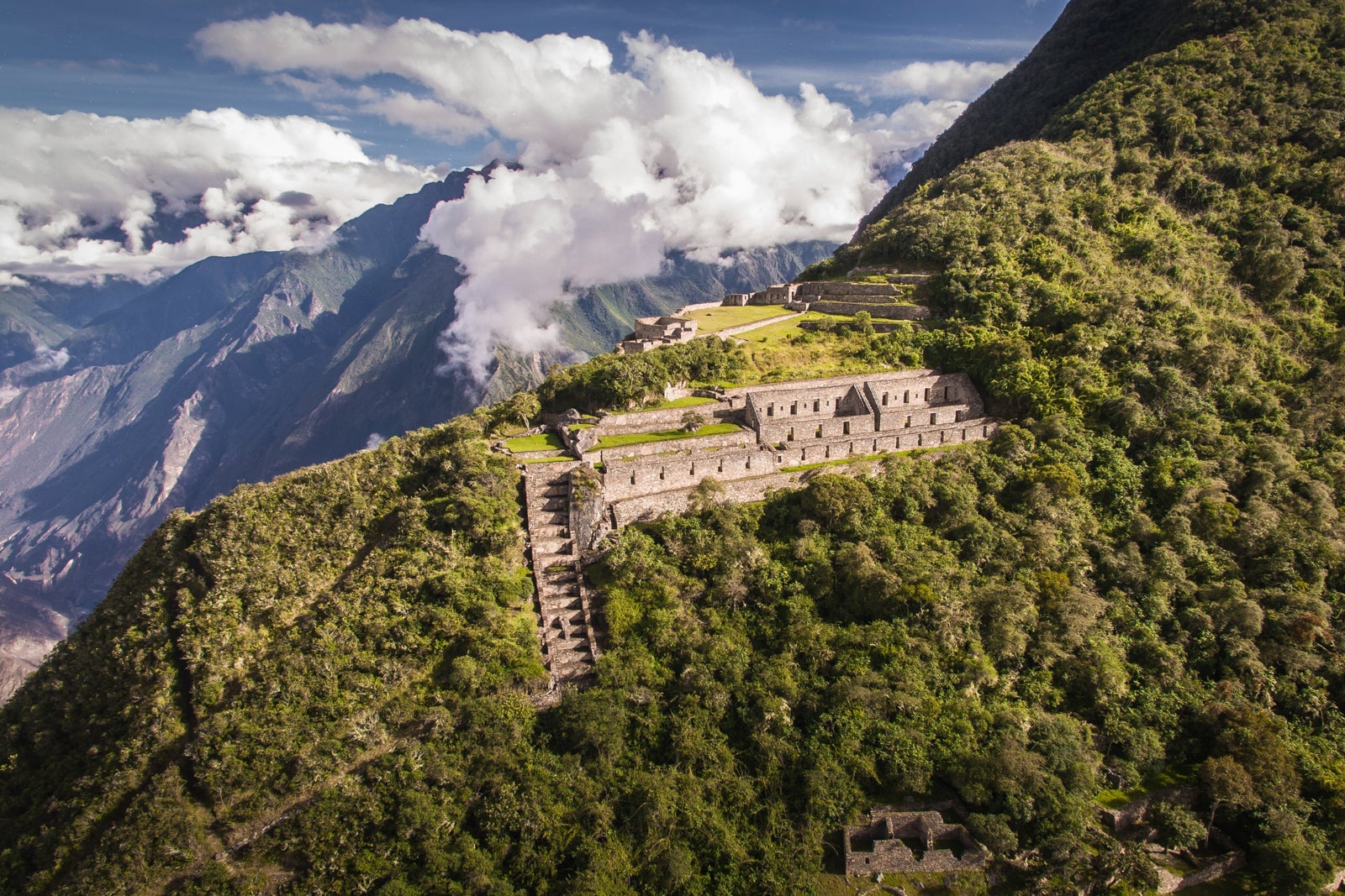 aerial view of Choquequirao in Peru