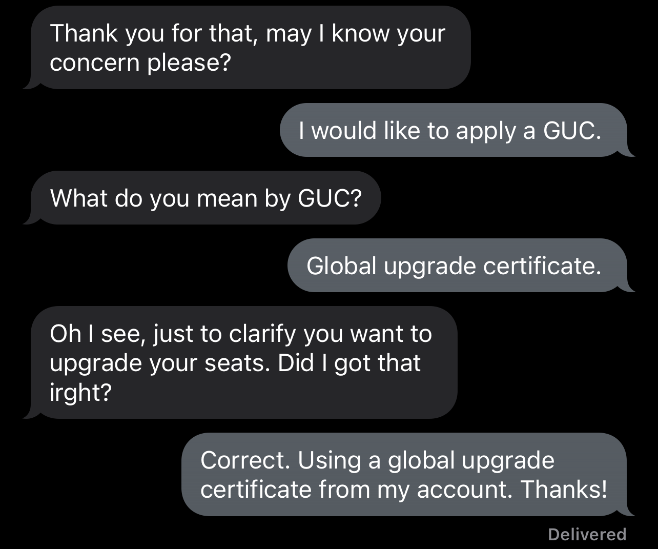 Clarifying GUC to Delta representative
