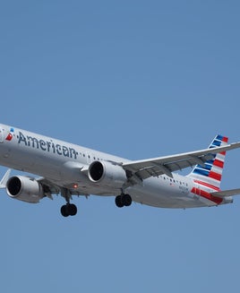 An American Airlines plane in-flight