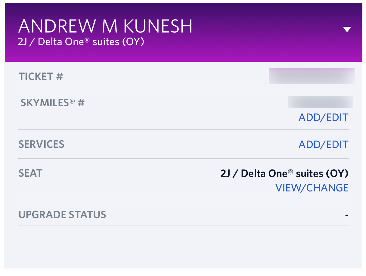 Delta One upgrade in app