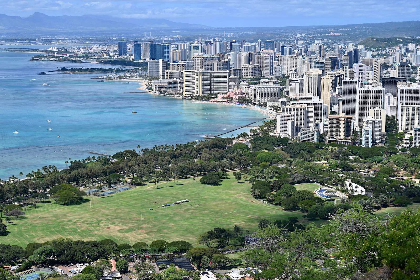 view of Waikiki and Honolulu, Hawaii