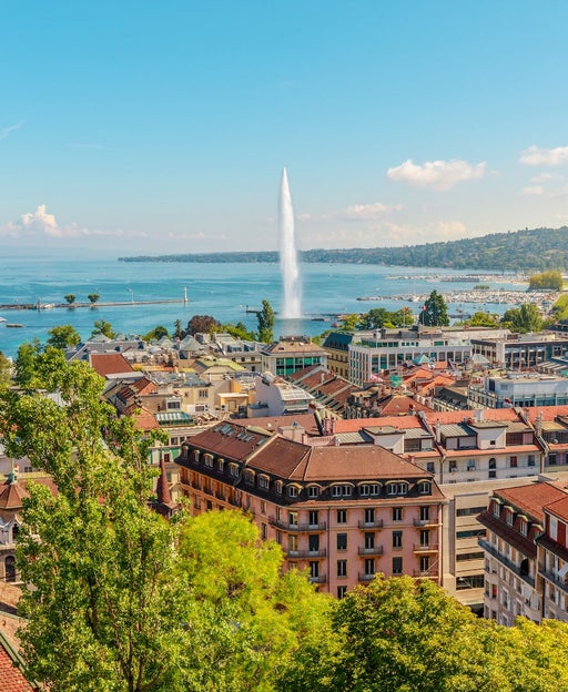 Geneva skyline cityscape, French-Swiss in Switzerland