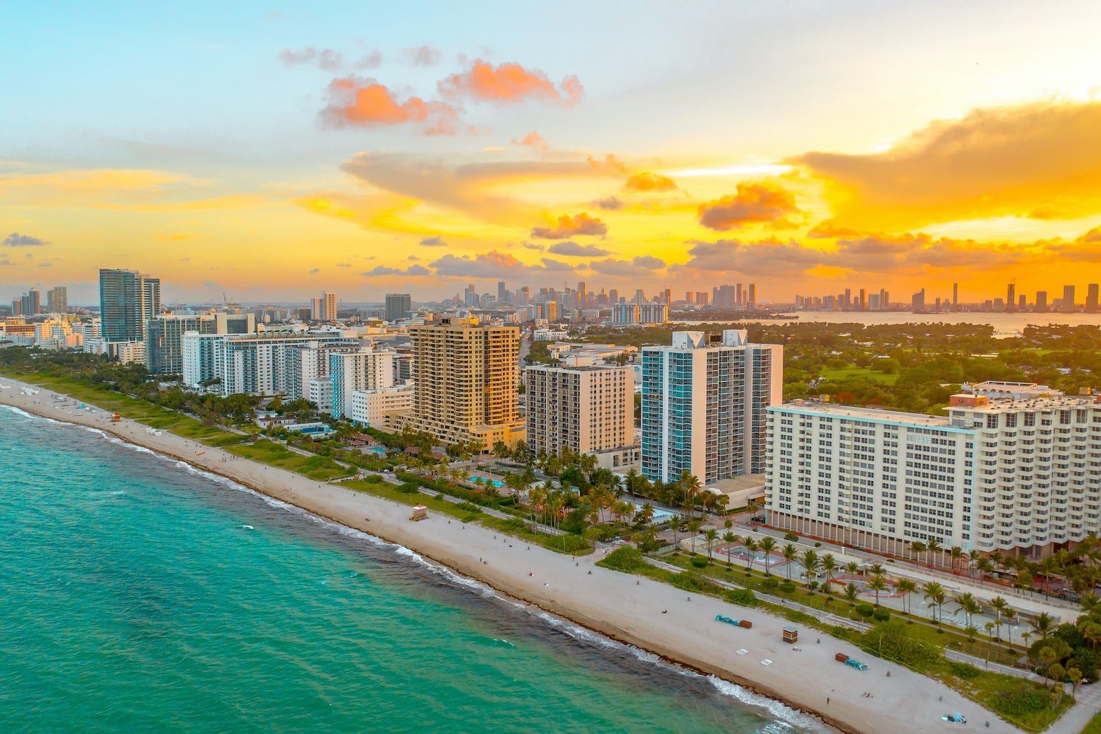 Waterfront arial in Miami, Florida