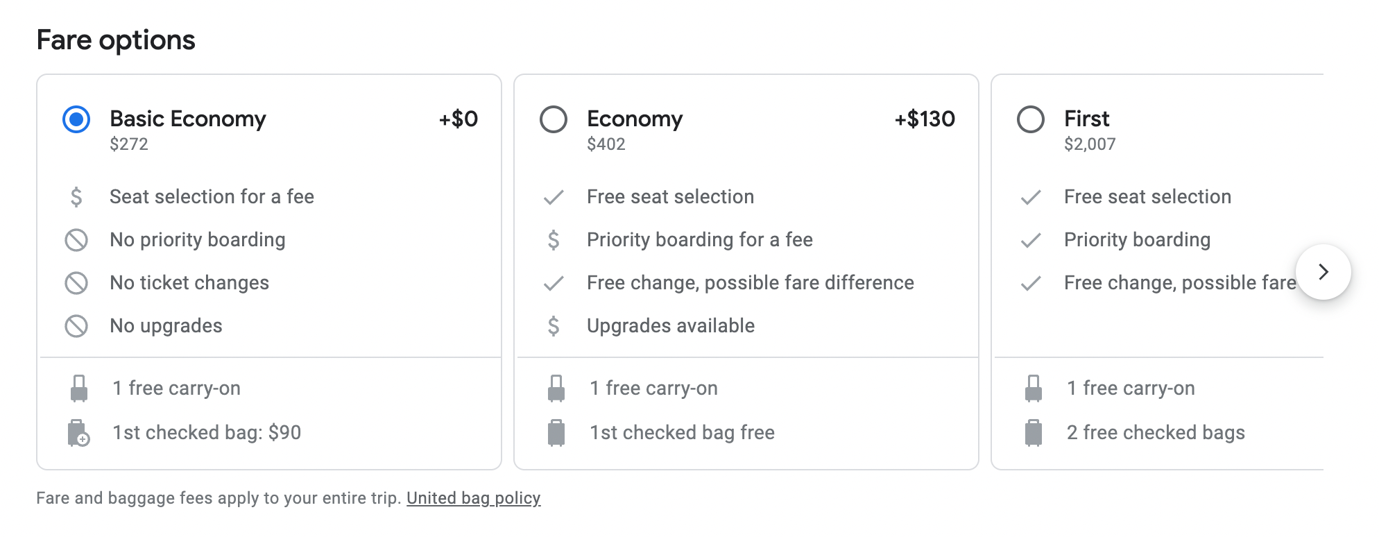 united basic economy