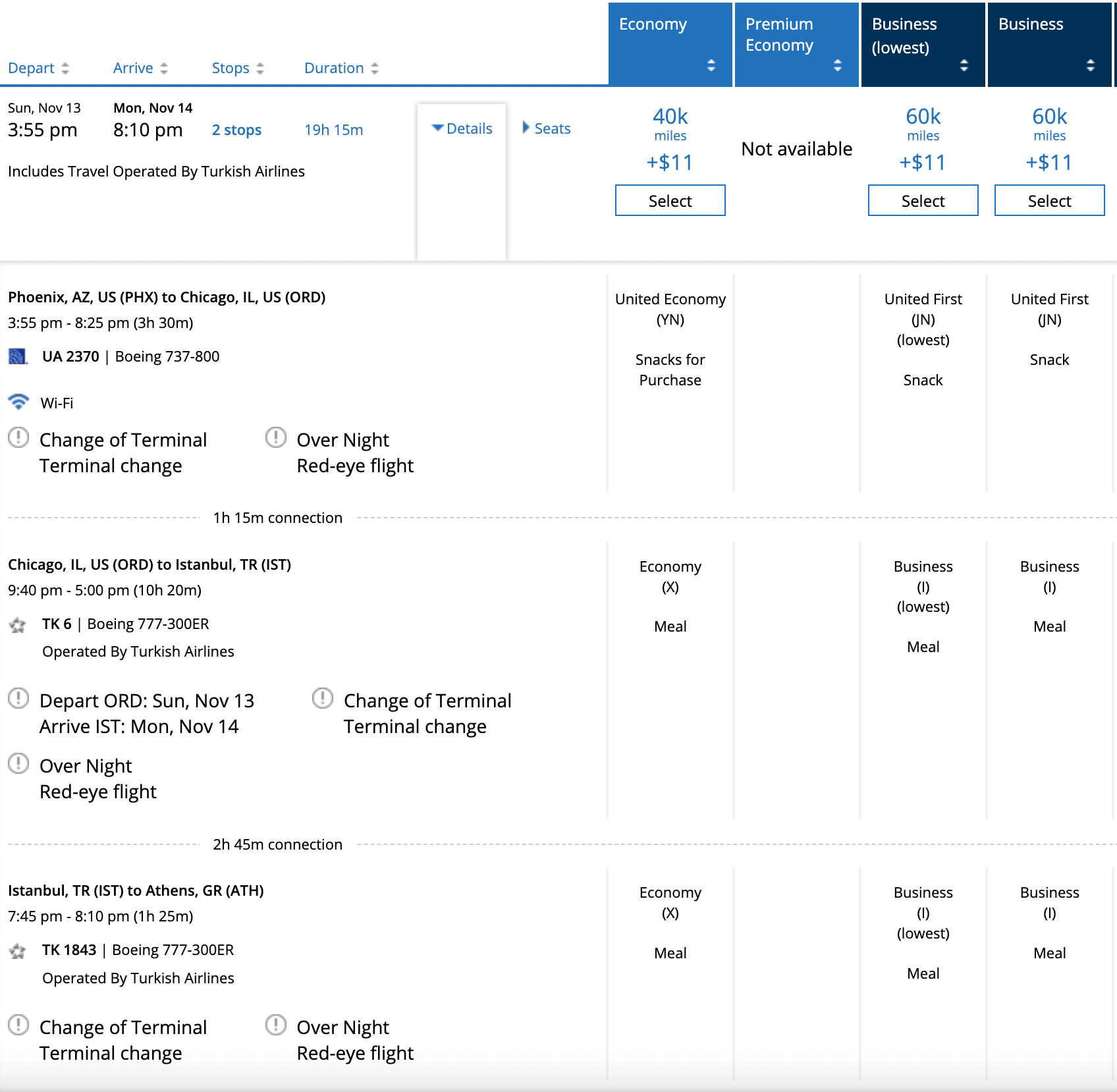 Booking a flight from PHX to ATH