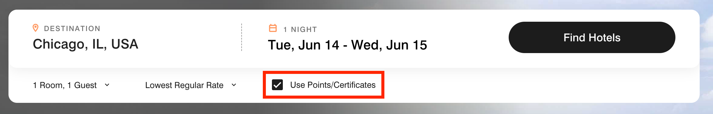 Where to search for award stays on Marriott.com
