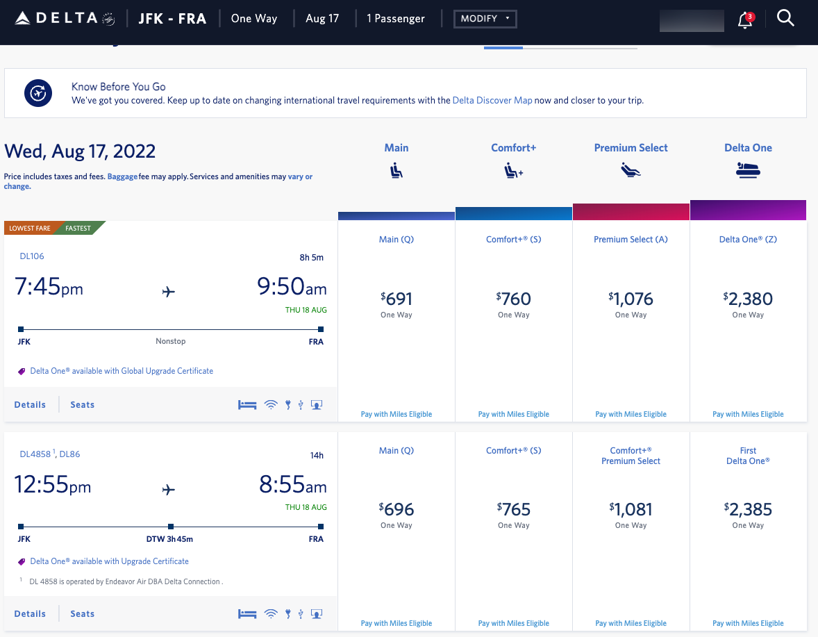 Single segment Delta upgrade availability