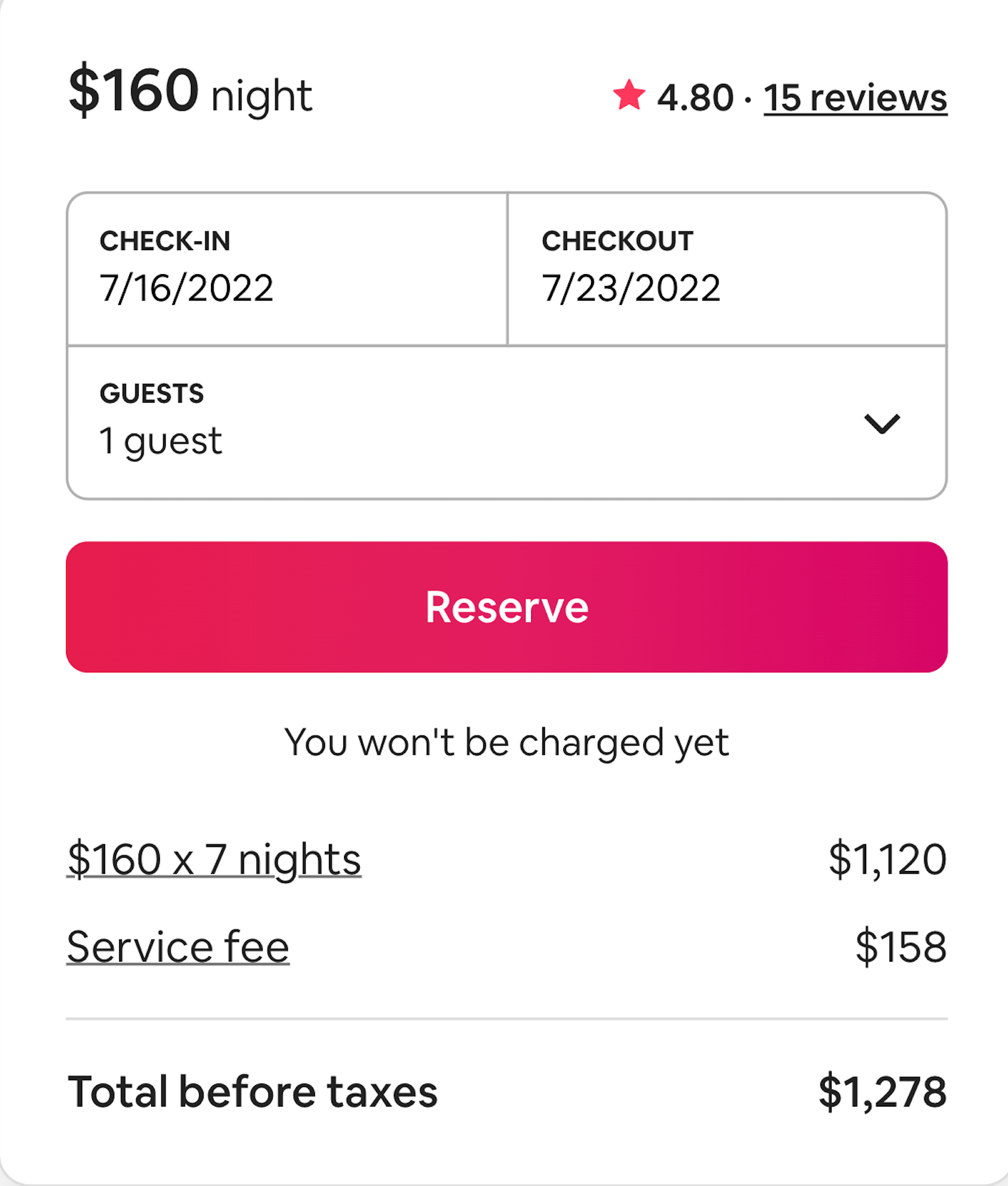 airbnb bar harbor booking screenshot