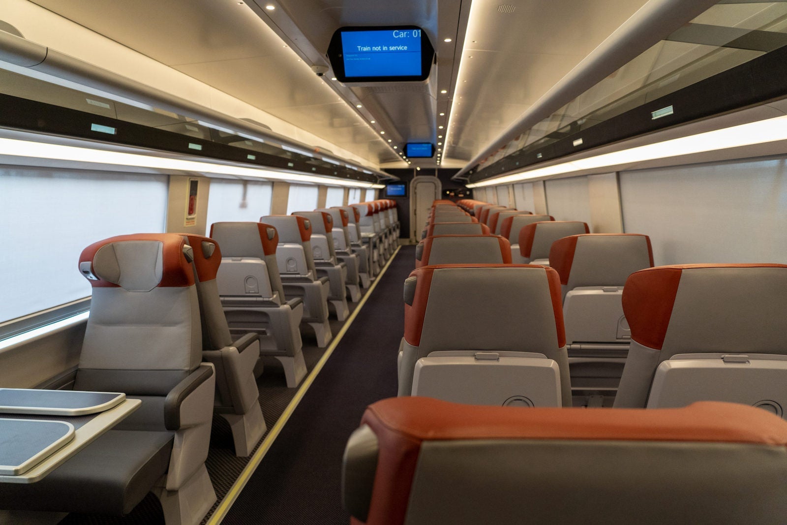 photo of first class on Amtrak's new Acela train