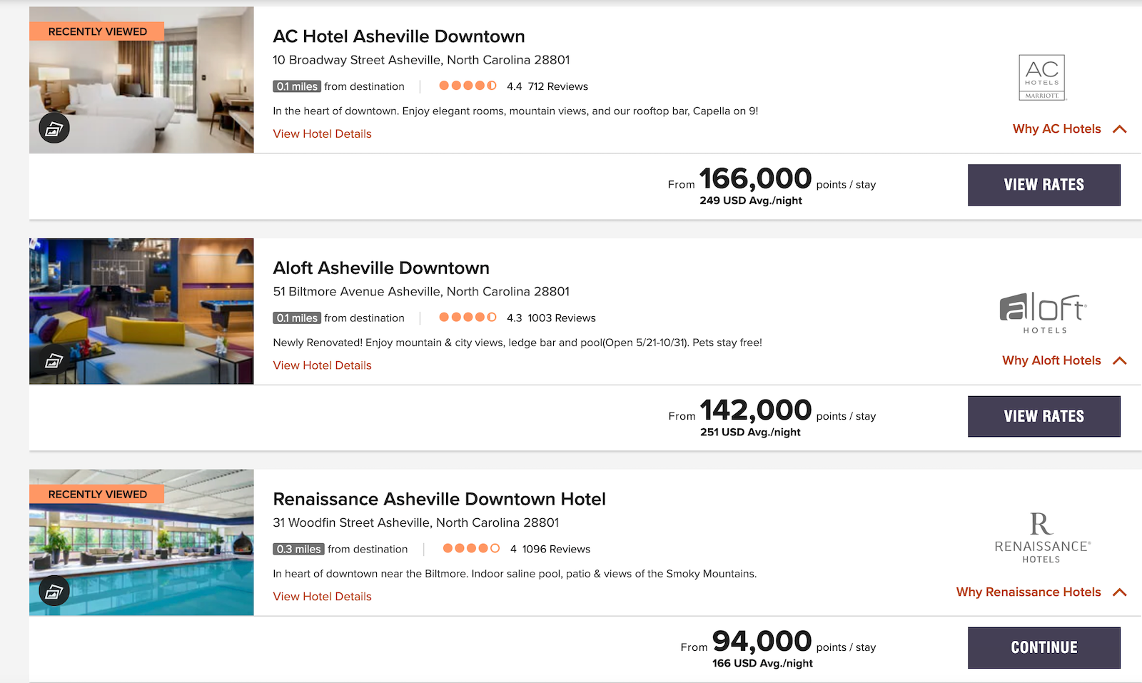marriott booking screenshots