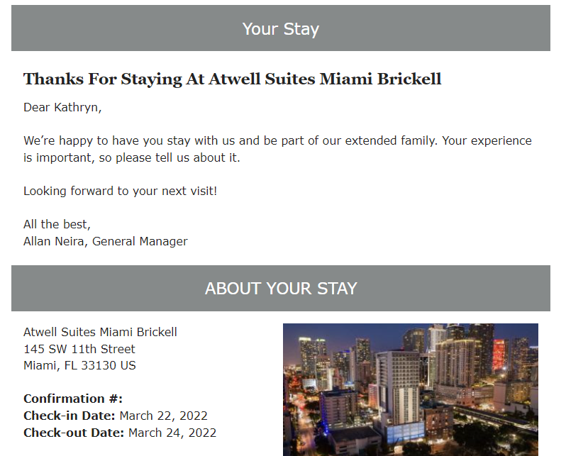 Email from IHG