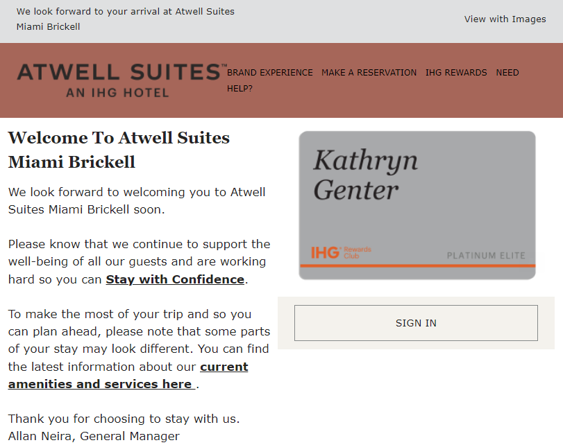 Email from IHG