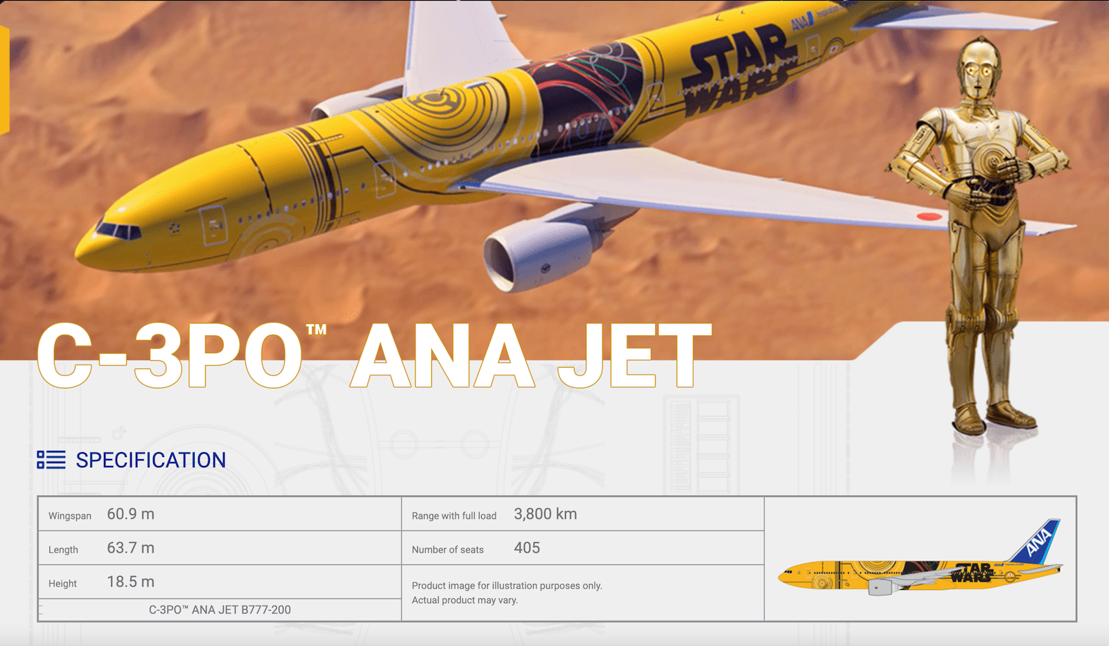 screenshot of ANA C3Po Star Wars plane
