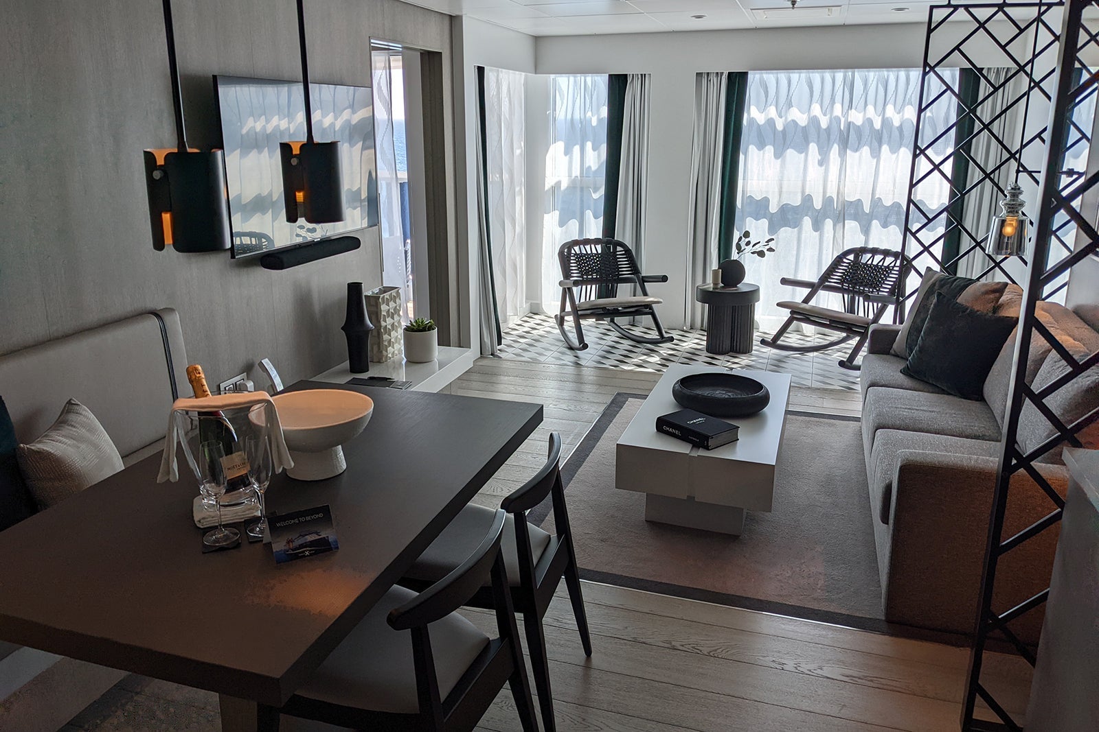 Black and white Royal Suite on Celebrity Beyond