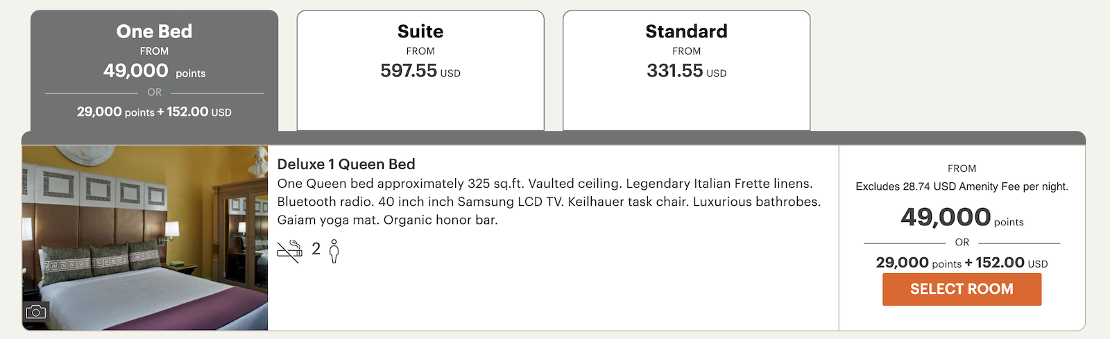 IHG booking screenshot