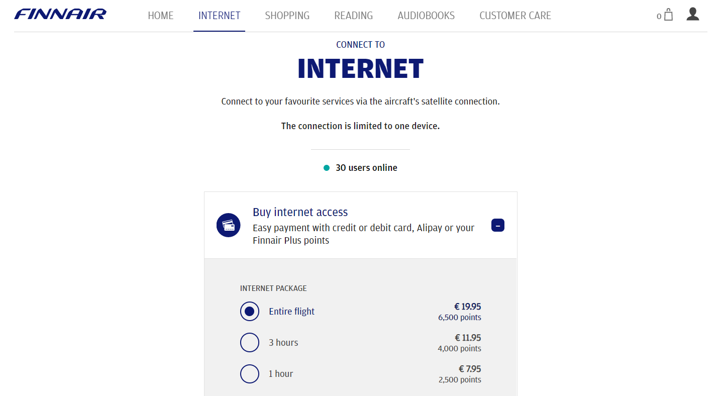 Wifi on Finnair