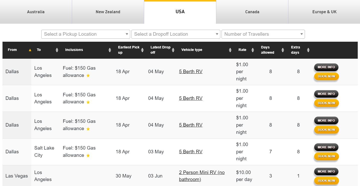 Find RV relocations through imoova