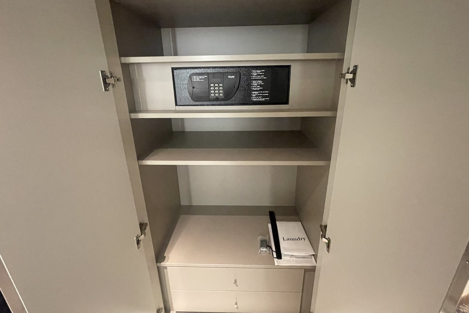 safe in hotel closet