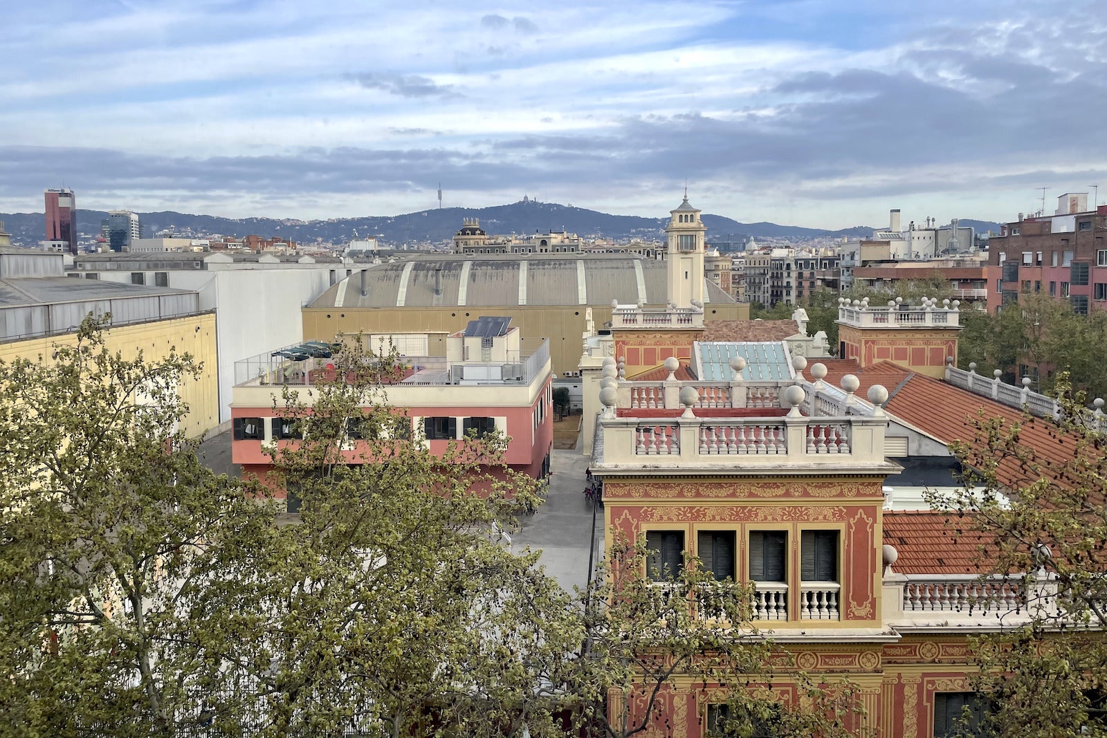 view of Barcelona from hotel room