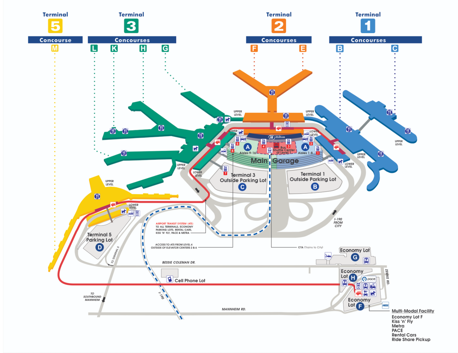ohare airport map