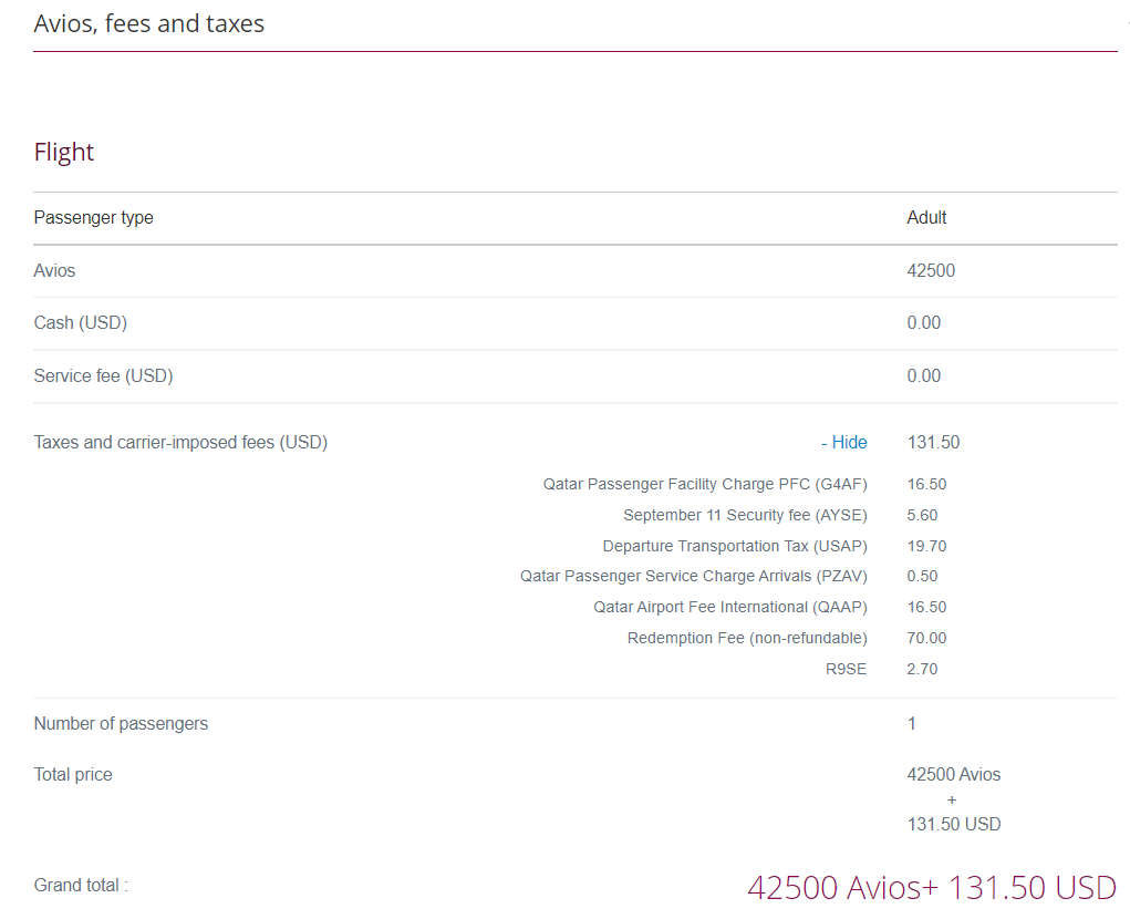 Economy award pricing from Atlanta to Male via Doha