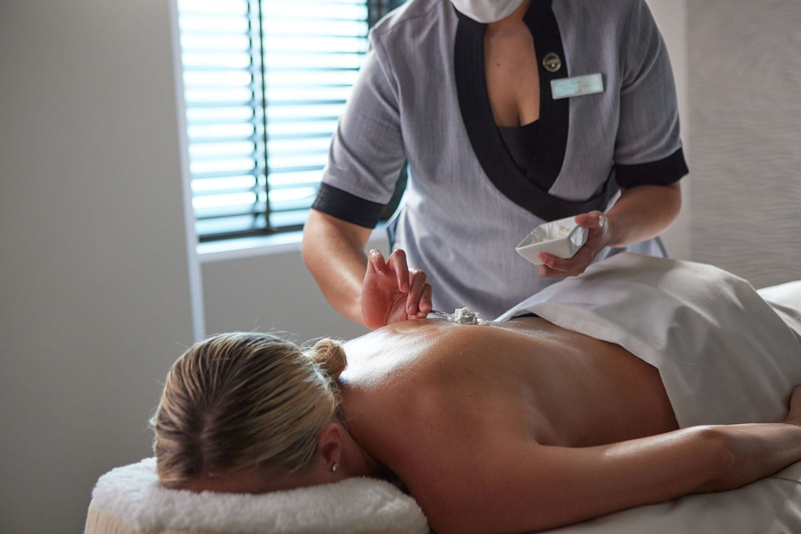 Woman getting massage on cruise ship
