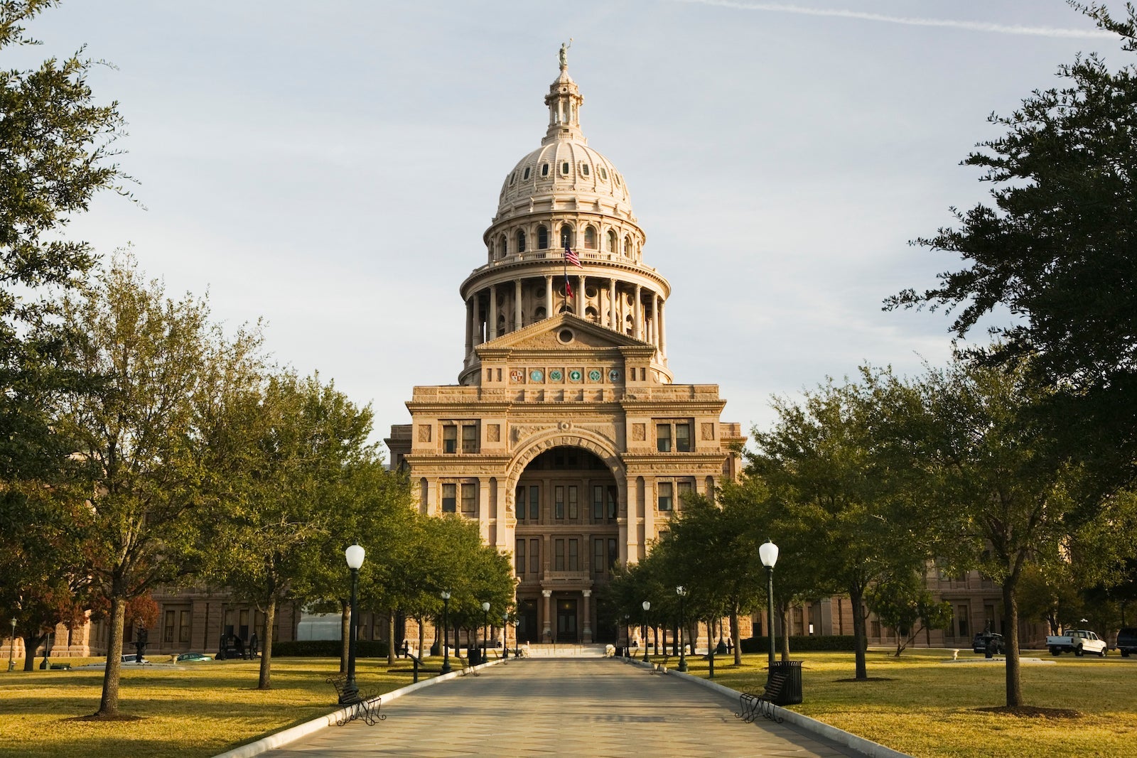 Texas state capitol building and park