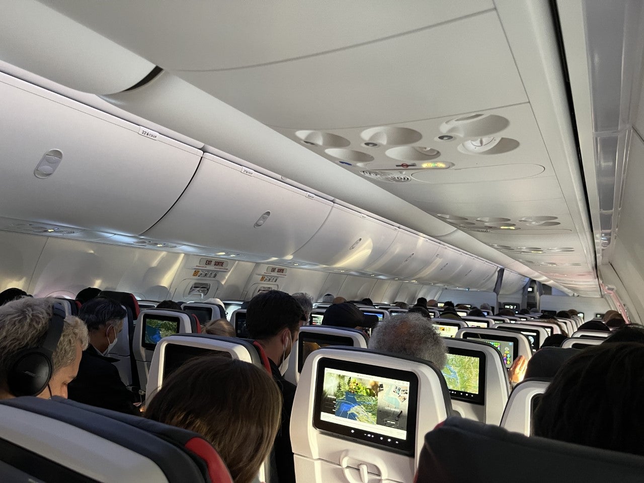 Air Canada economy class Boeing 737-8 MAX
