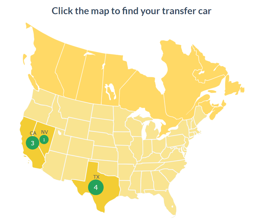 Transfer car US map