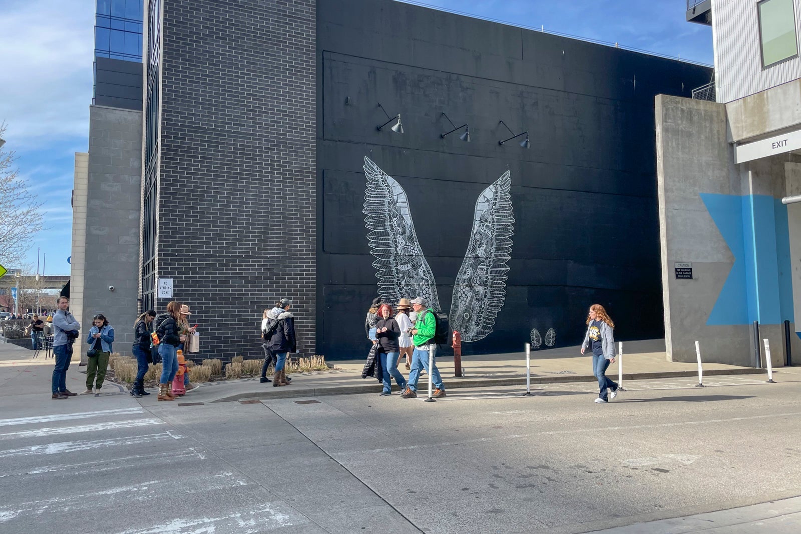 mural of angel wings