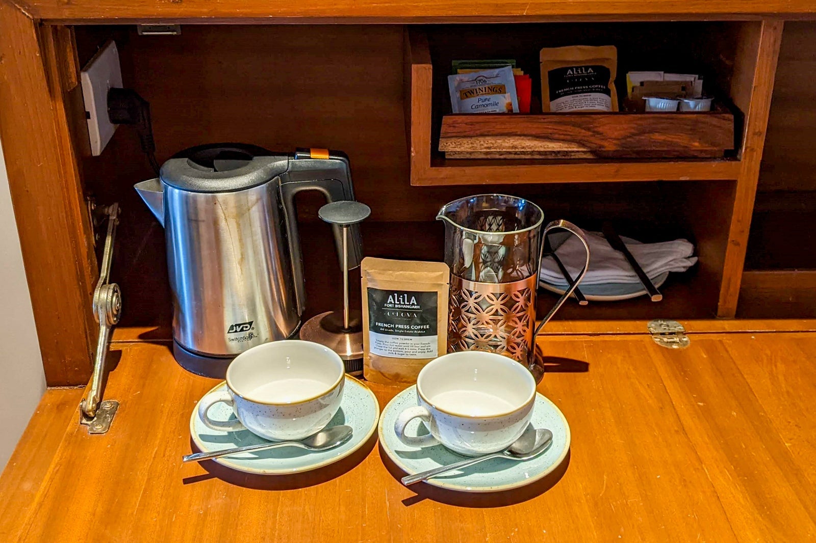 Alila Fort Bishangarh Regal suite french press