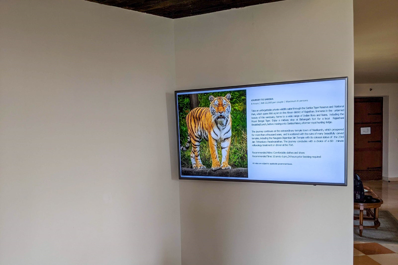 Alila Fort Bishangarh Regal suite tv