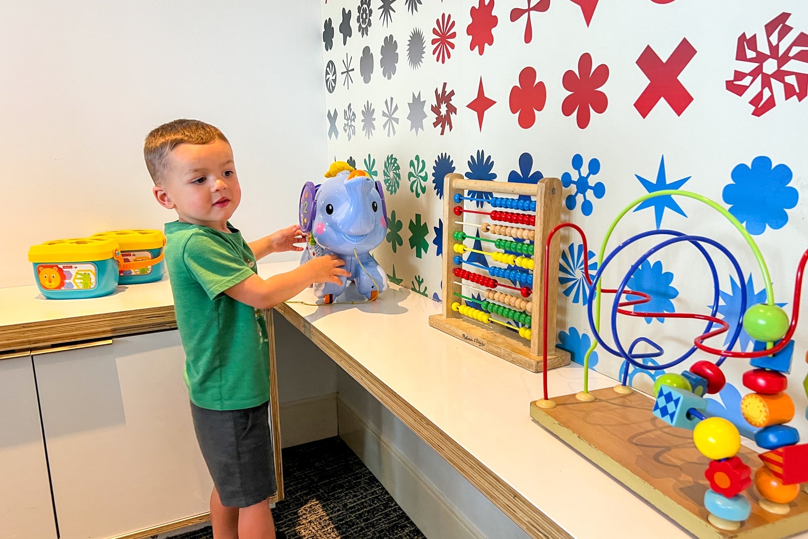 Child playing with toys