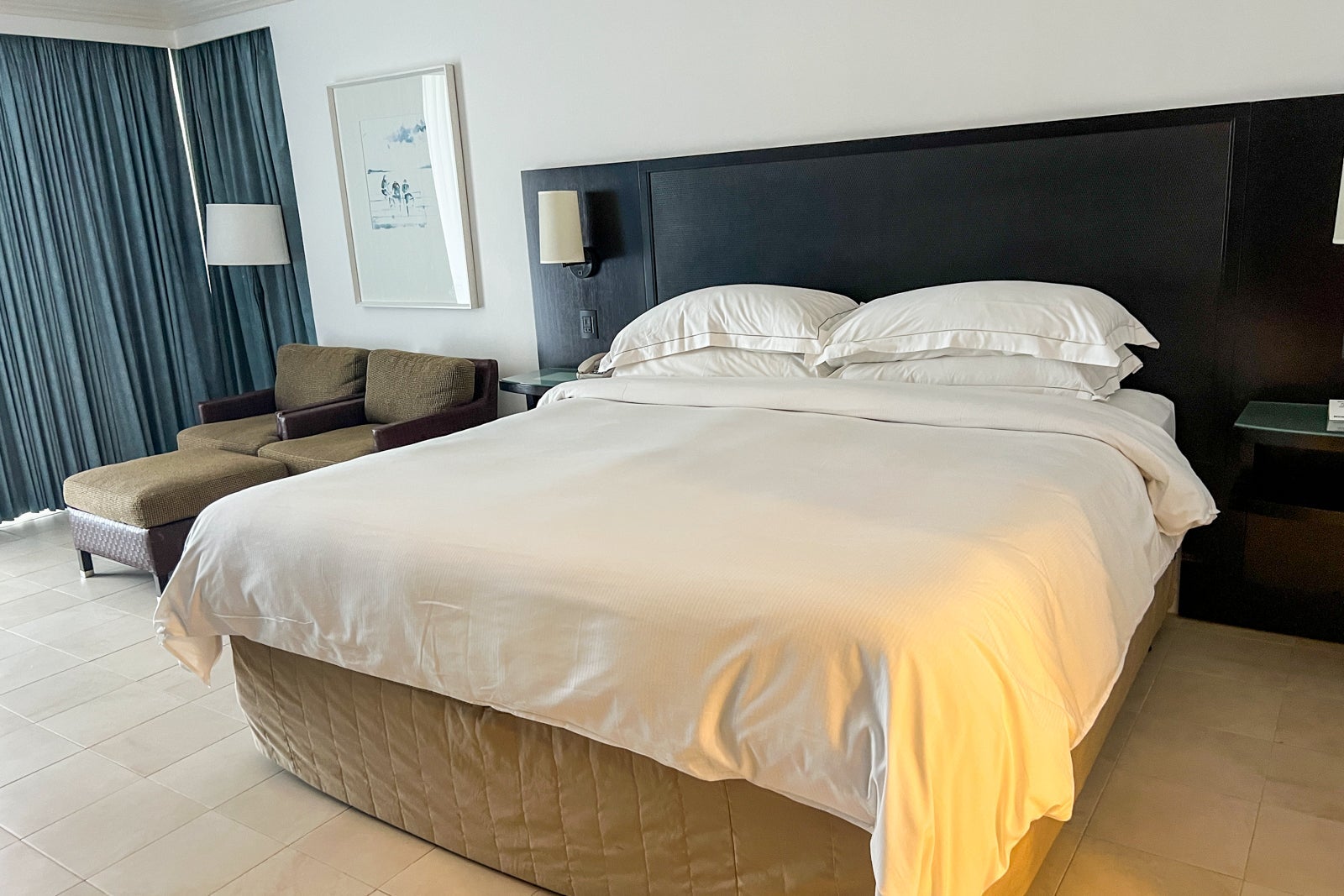Hotel room bed