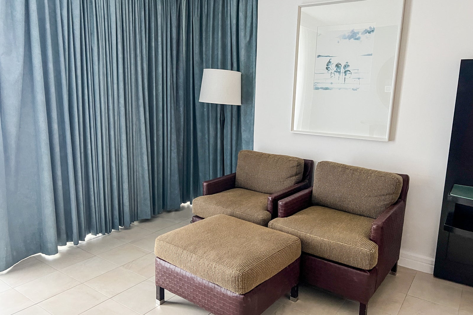 Hotel room couch