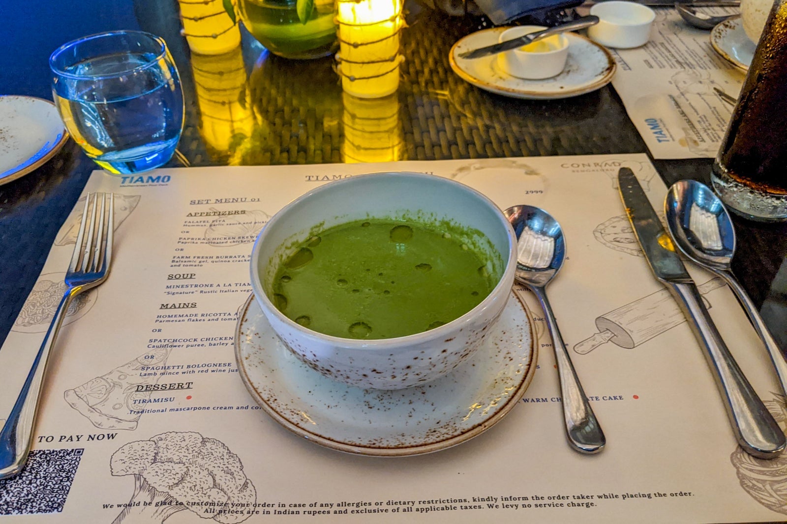 Hilton Conrad Bengaluru Tiamo soup