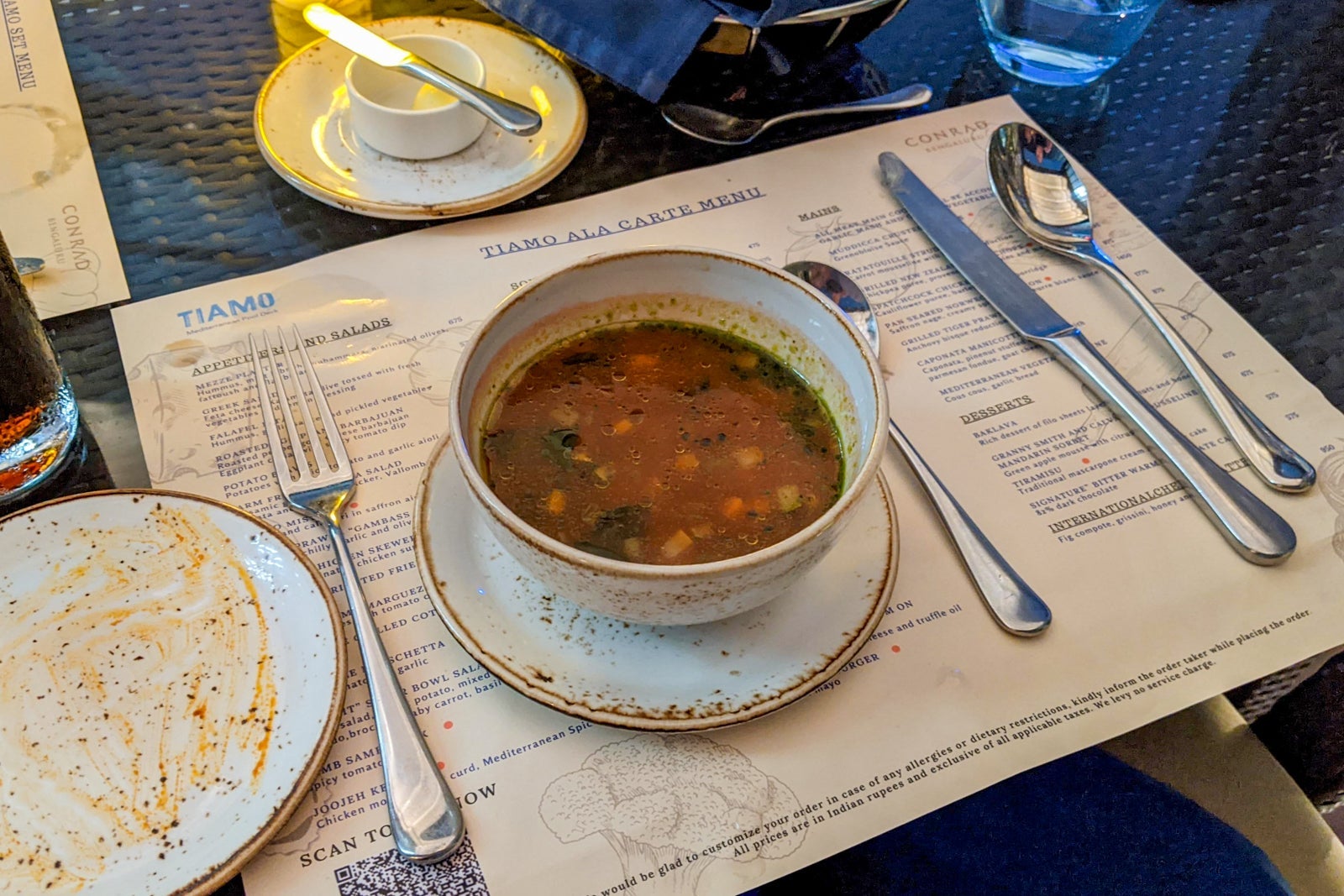 Hilton Conrad Bengaluru Tiamo soup
