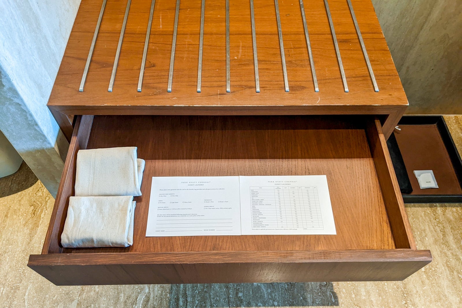 Closet at the Park Hyatt Chennai